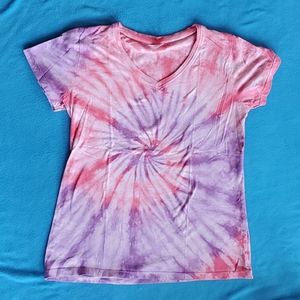Purple and pink tye dye t shirt